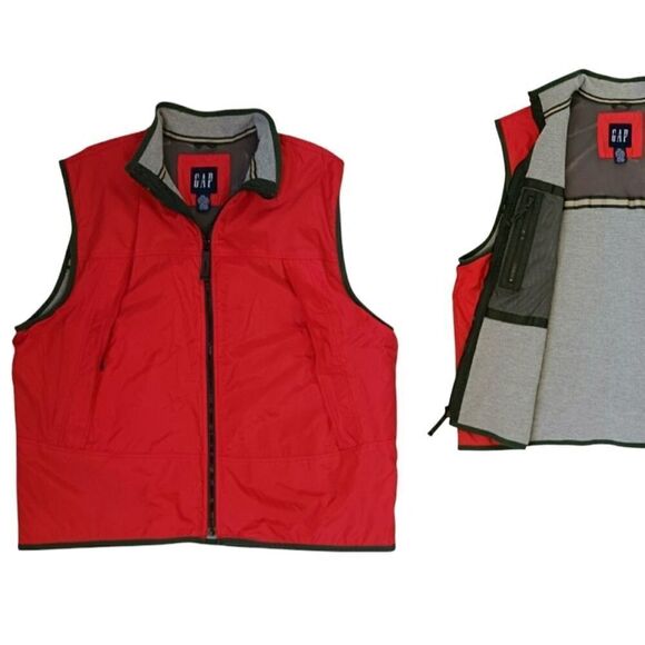GAP Other - Vintage GAP Vest Y2K Streetwear Althetic Thermal Lined Zip Pocket Neon Men's XXL